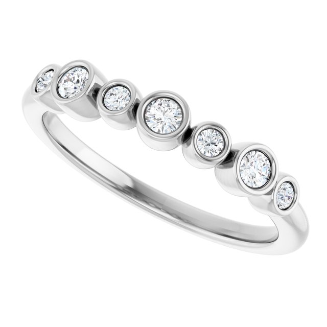 14K White .08 CTW Diamond Bezel-Set Ring  