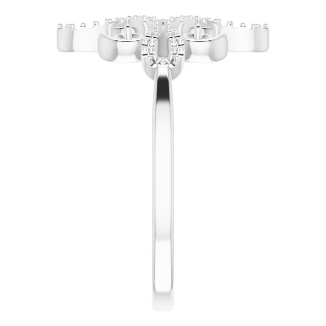 14K White 1/3 CTW Natural Diamond Clover Ring      