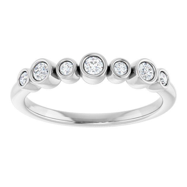 14K White .08 CTW Natural Diamond Bezel-Set Ring