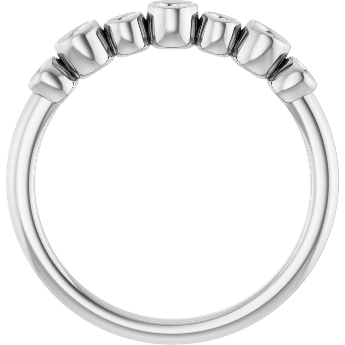 14K White .08 CTW Diamond Bezel-Set Ring