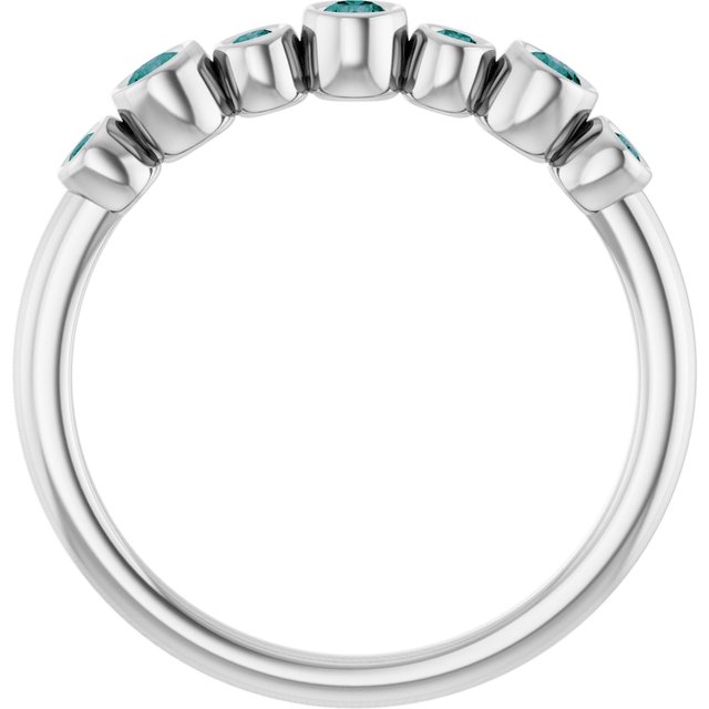 Platinum Natural Alexandrite Bezel-Set Ring