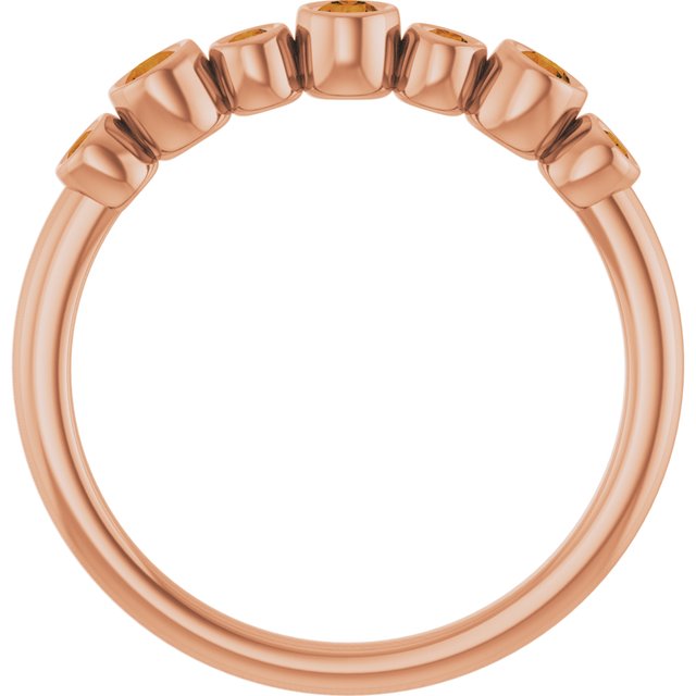 14K Rose Natural Citrine Bezel-Set Ring