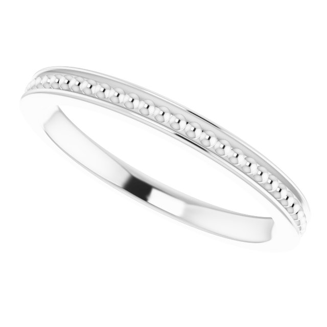 14K White Stackable Bead Ring Size 5