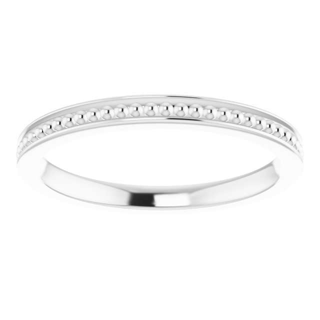 14K White Stackable Bead Ring Size 6