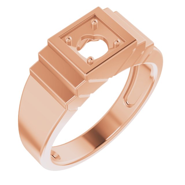 14K Rose 6 mm Round Solitaire Ring Mounting