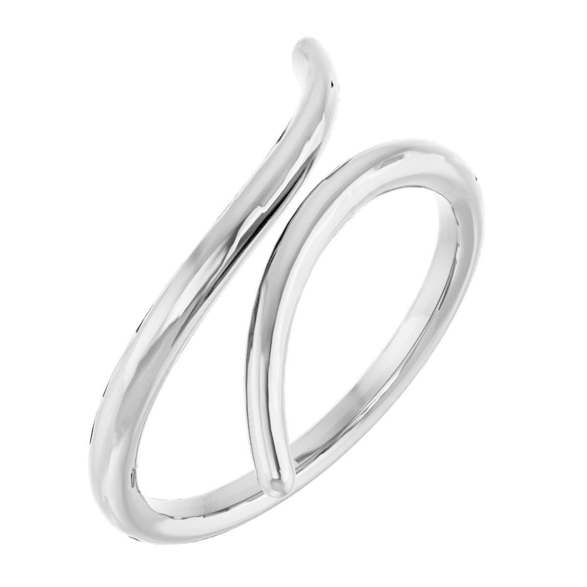 14K White Bypass Ring