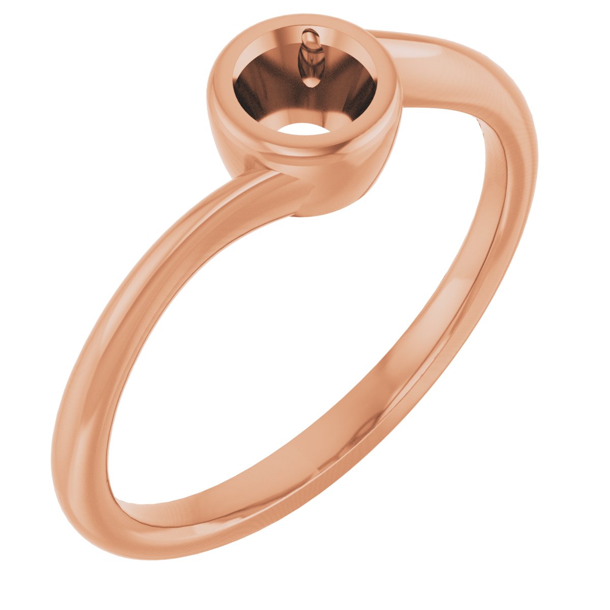 Bezel-Set Solitaire Engagement Ring or Band