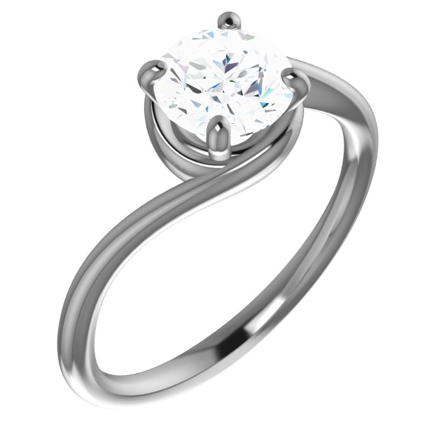 Bypass-Style Solitaire Engagement Ring or Band