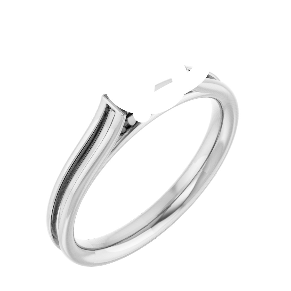 Accented Cathedral Engagement Ring