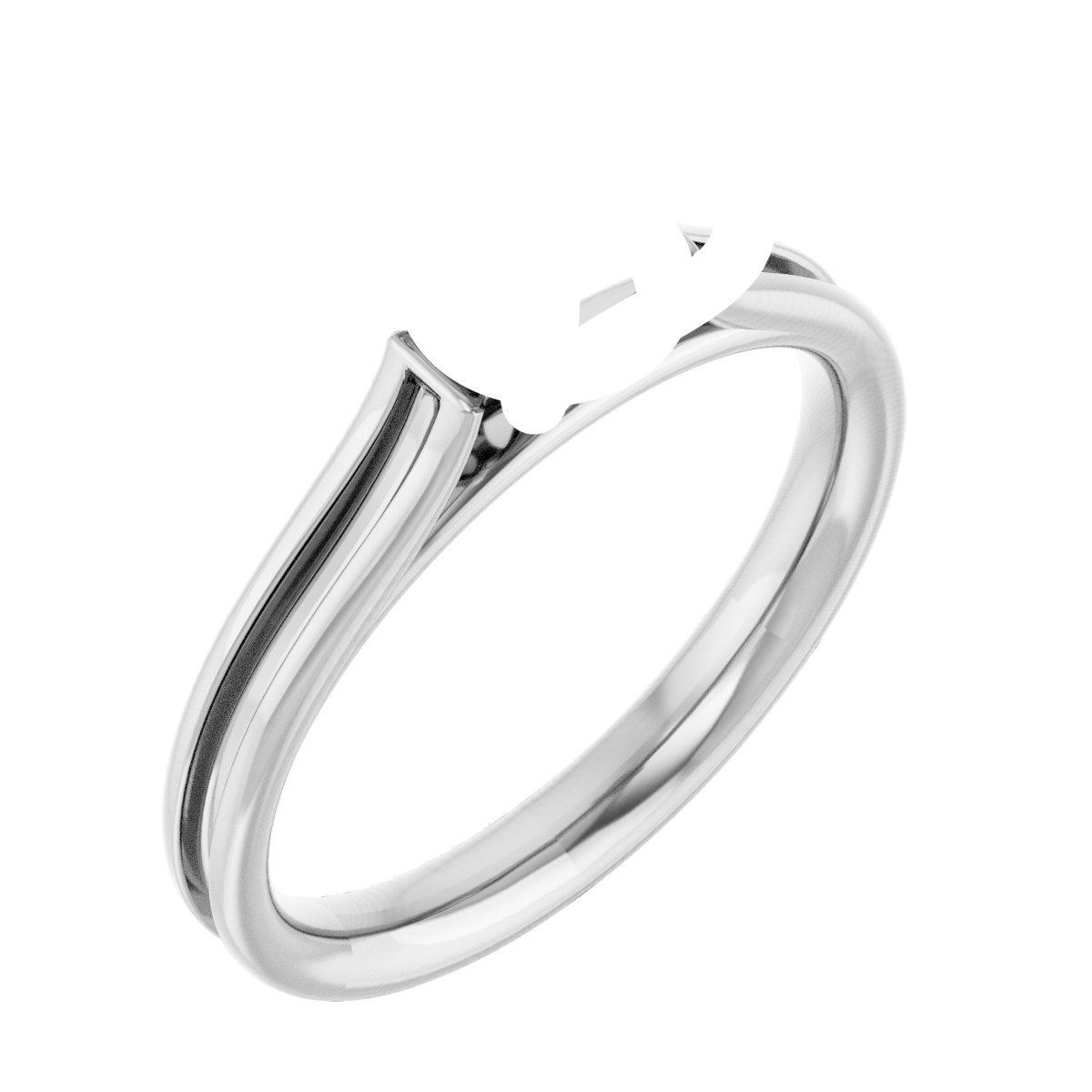 Accented Cathedral Engagement Ring