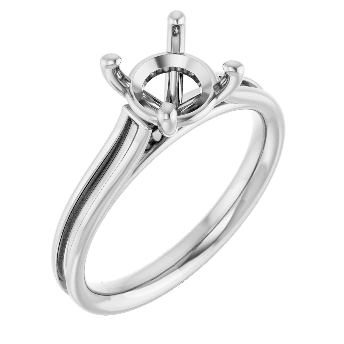 Accented Cathedral Engagement Ring