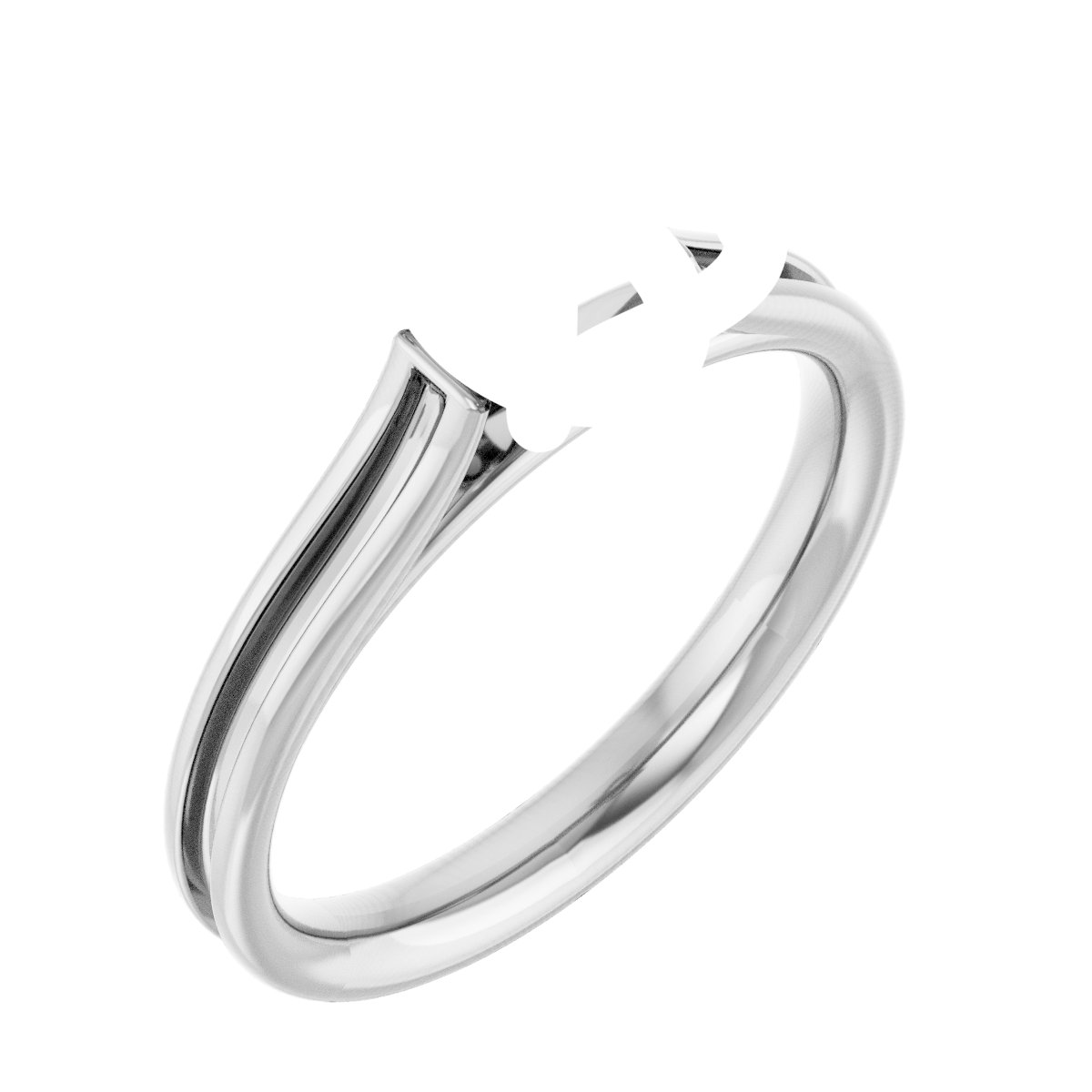 Accented Cathedral Engagement Ring