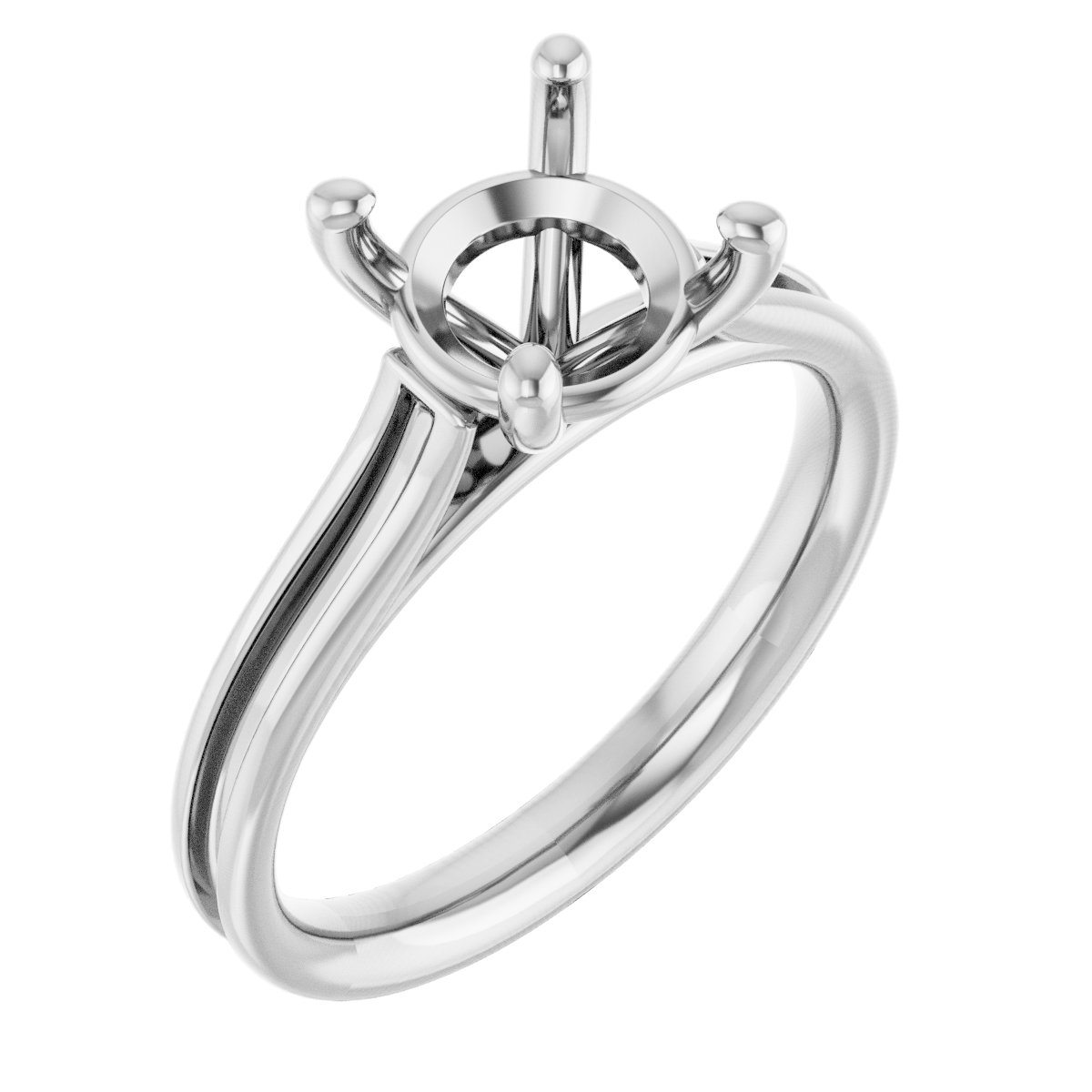 Accented Cathedral Engagement Ring