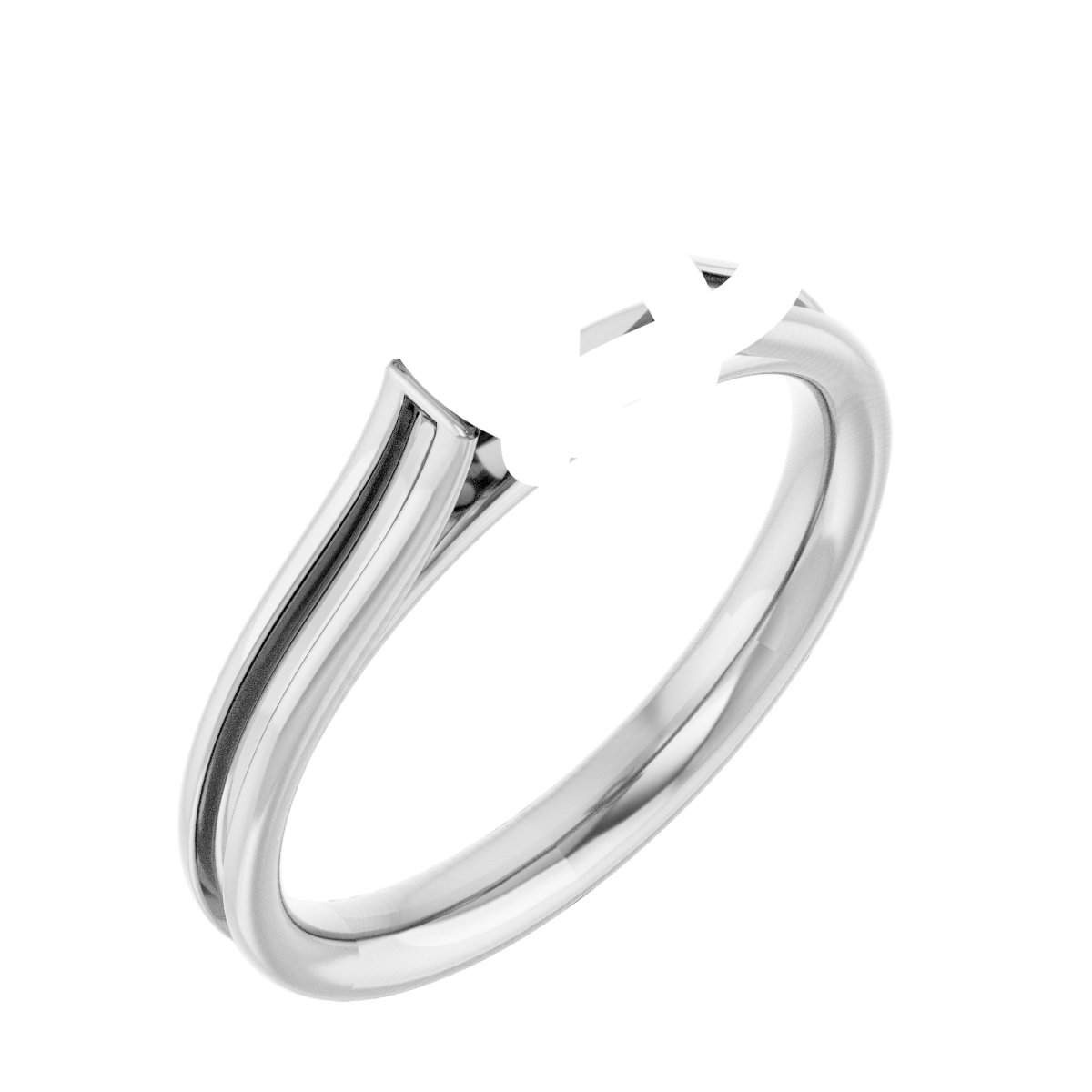 Accented Cathedral Engagement Ring
