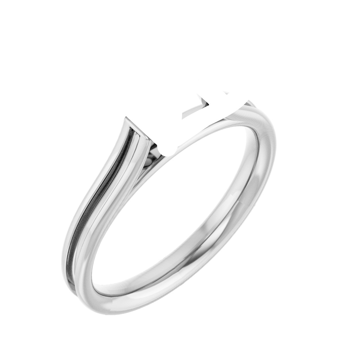 Accented Cathedral Engagement Ring