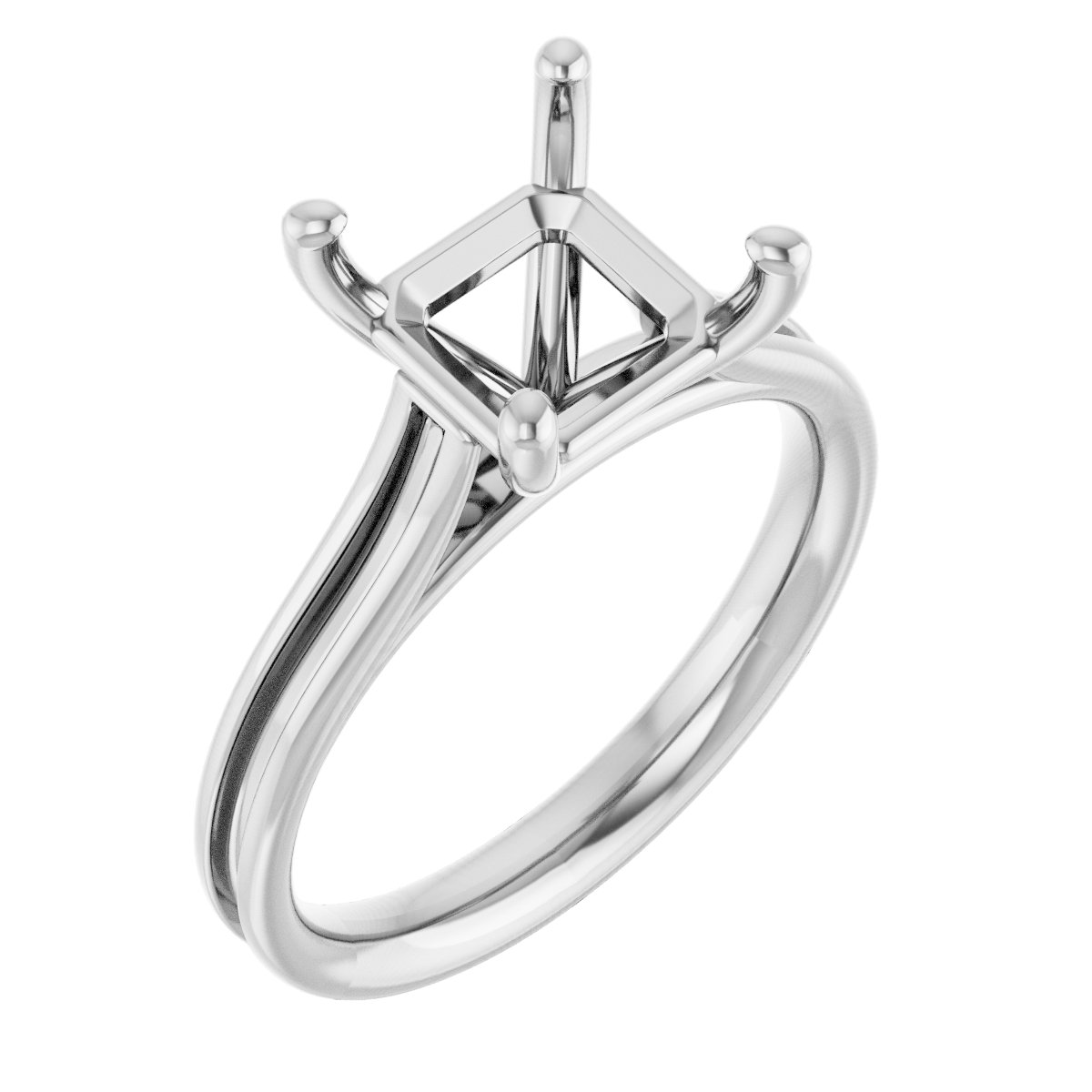 Accented Cathedral Engagement Ring