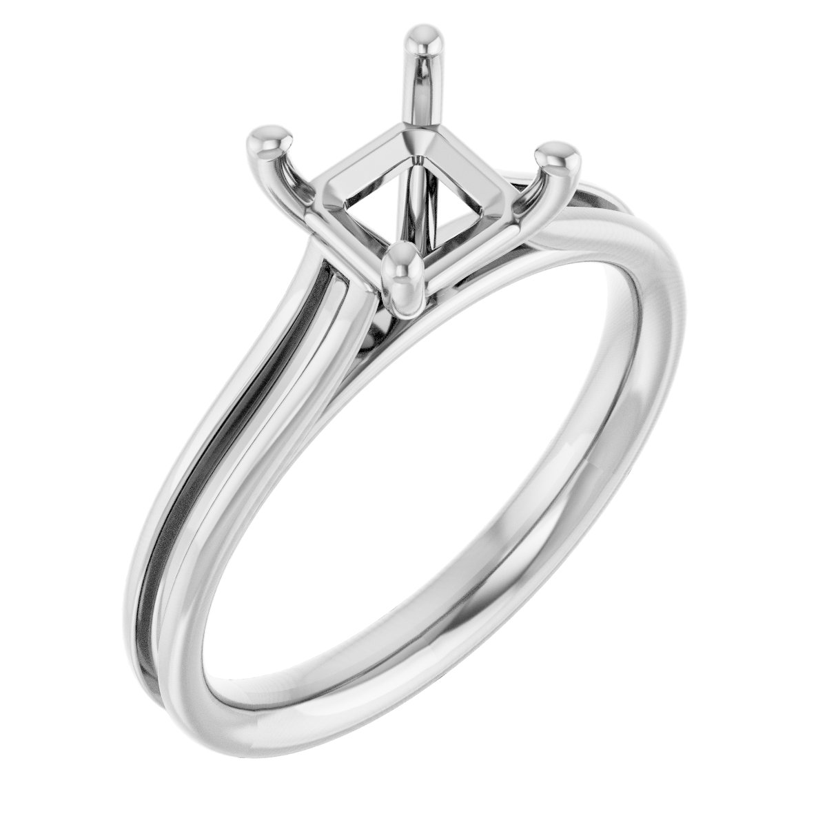 Accented Cathedral Engagement Ring