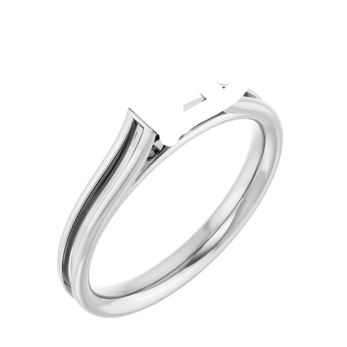 Accented Cathedral Engagement Ring