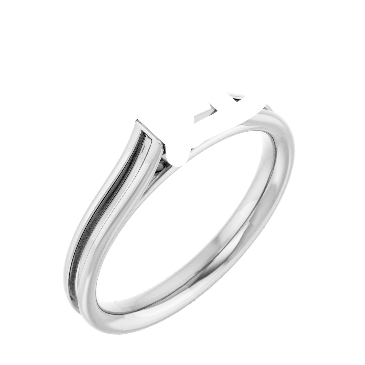 Accented Cathedral Engagement Ring