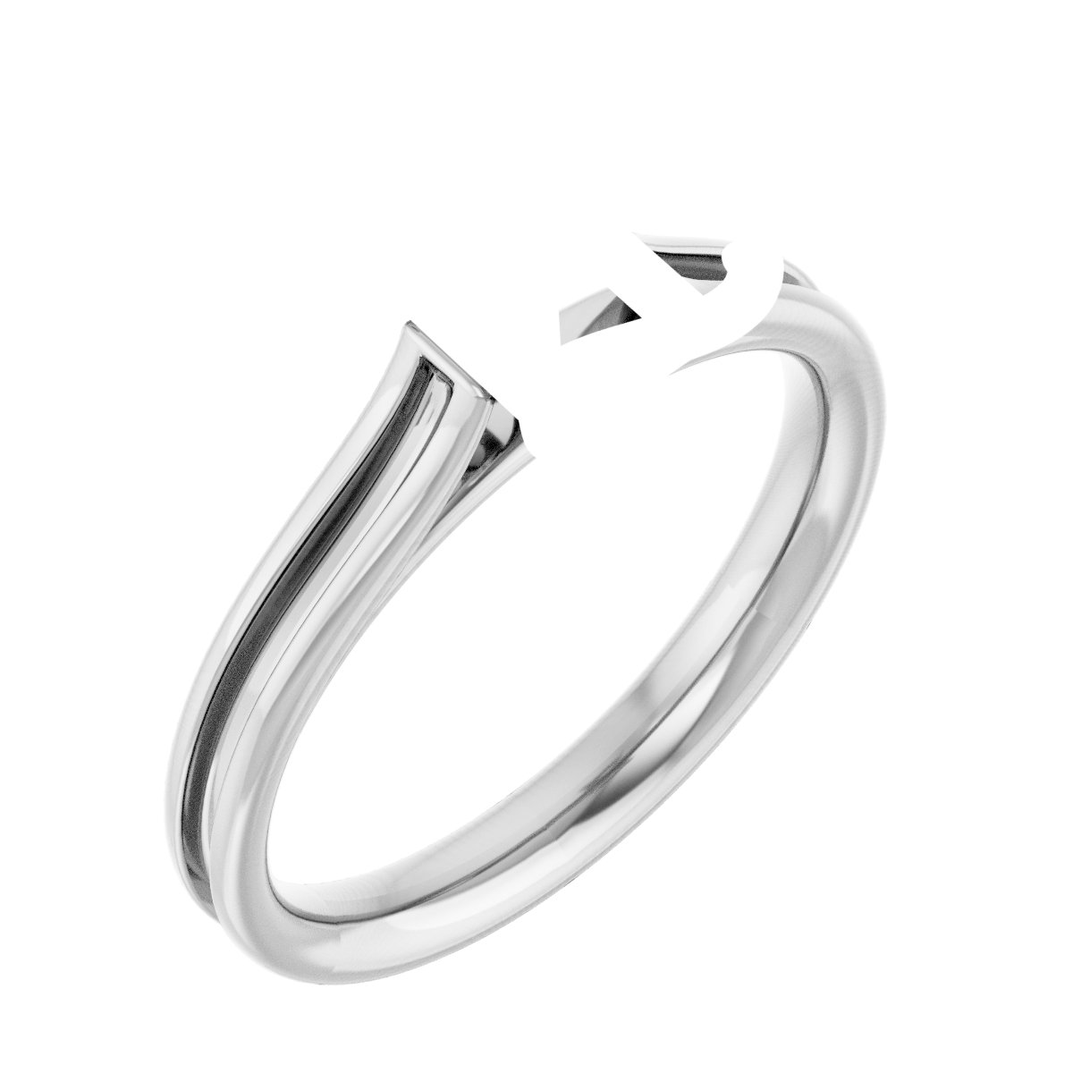 Accented Cathedral Engagement Ring