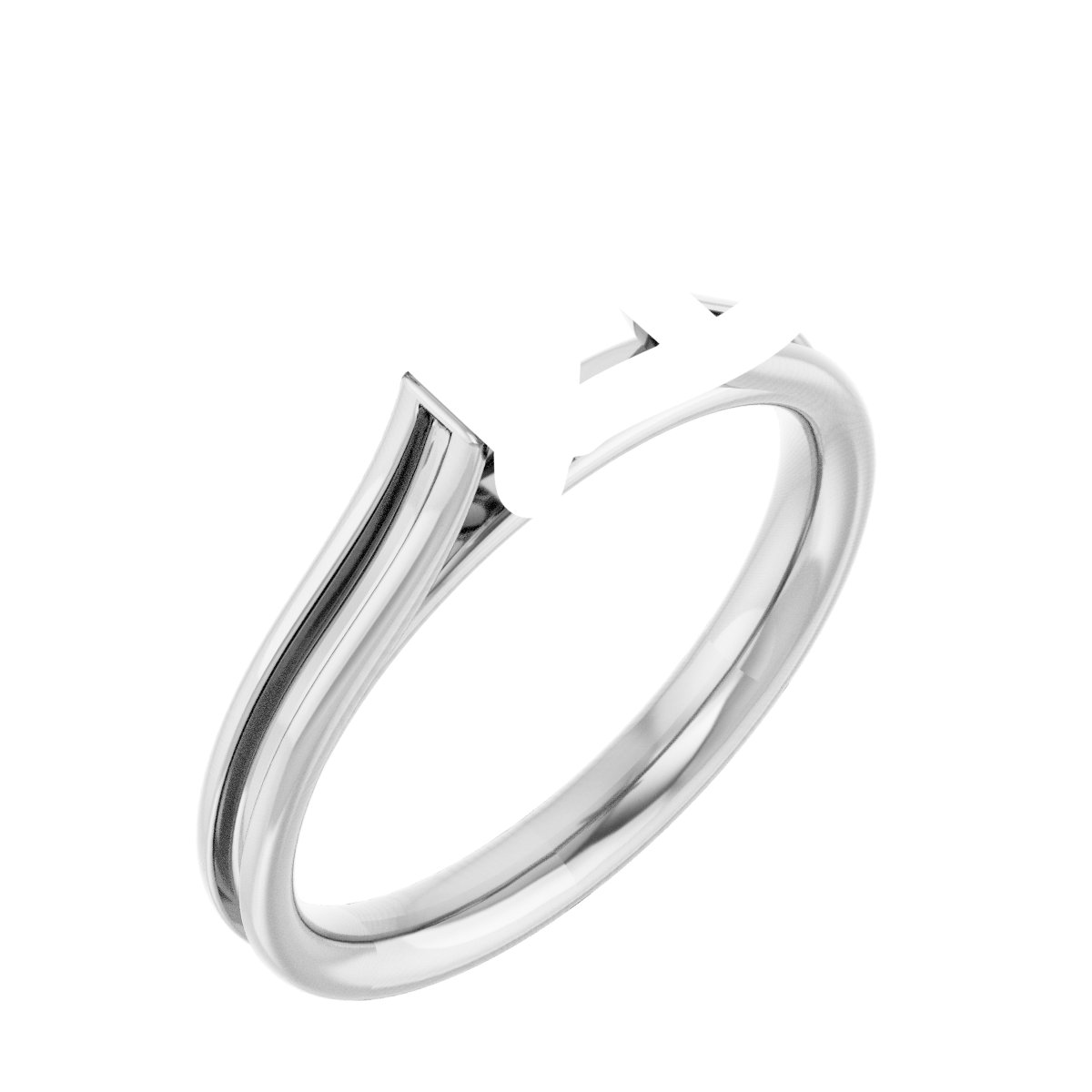Accented Cathedral Engagement Ring