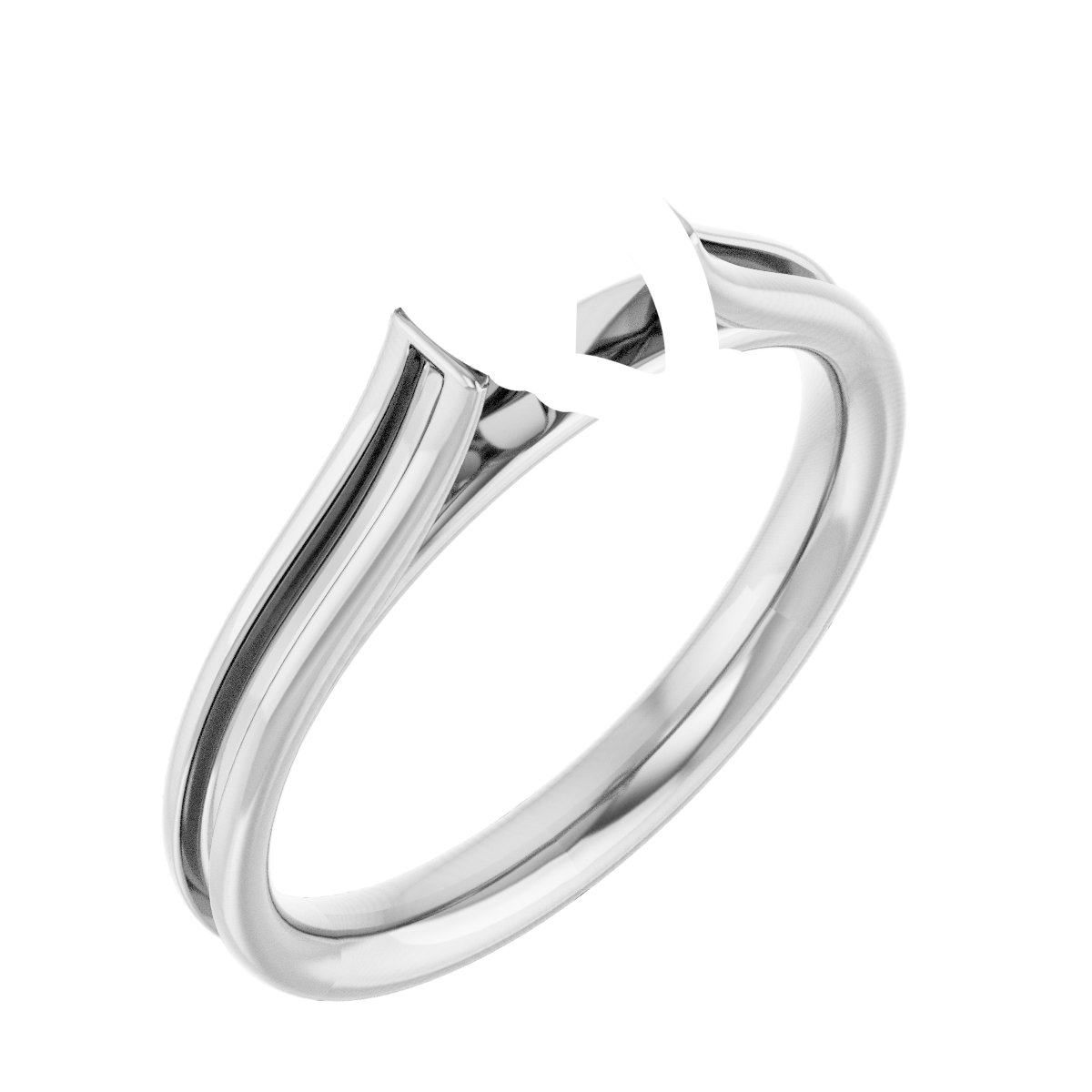 Accented Cathedral Engagement Ring