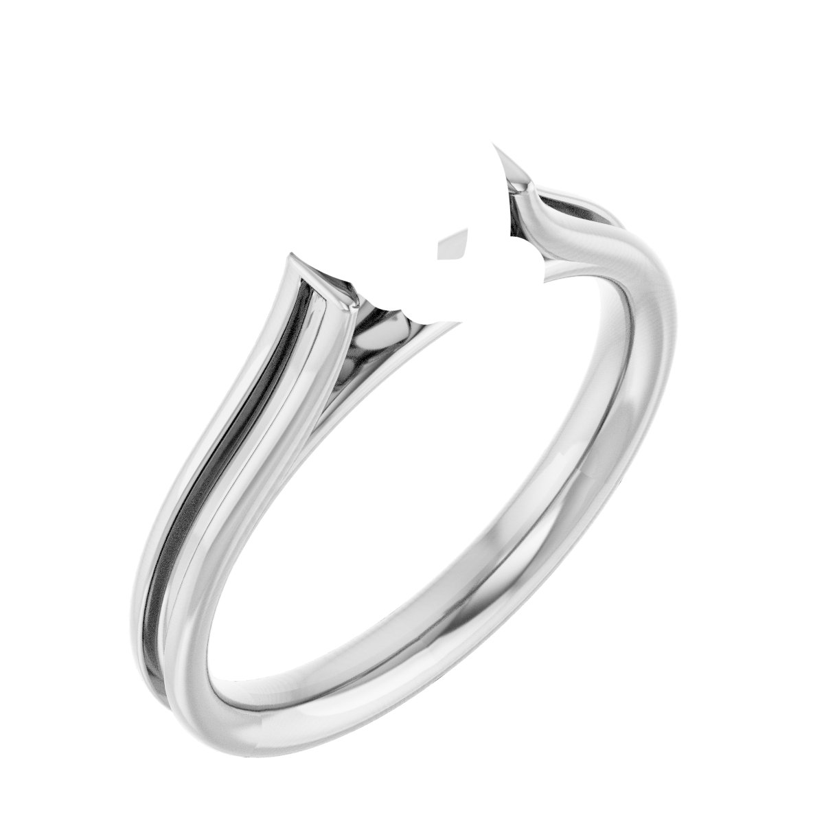 Accented Cathedral Engagement Ring