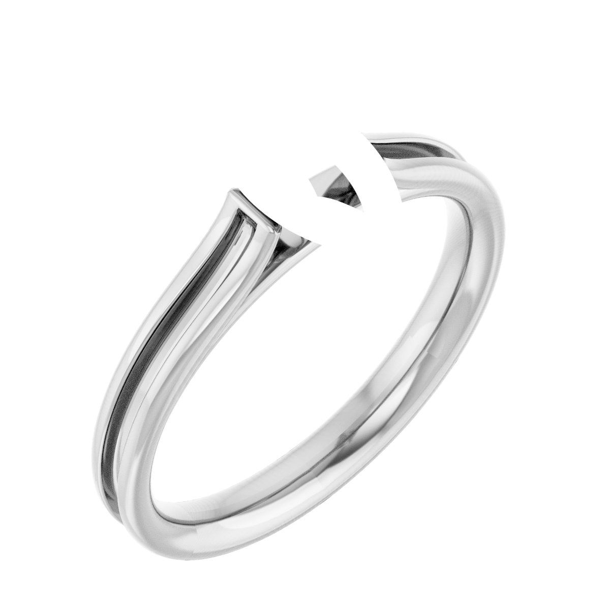 Accented Cathedral Engagement Ring