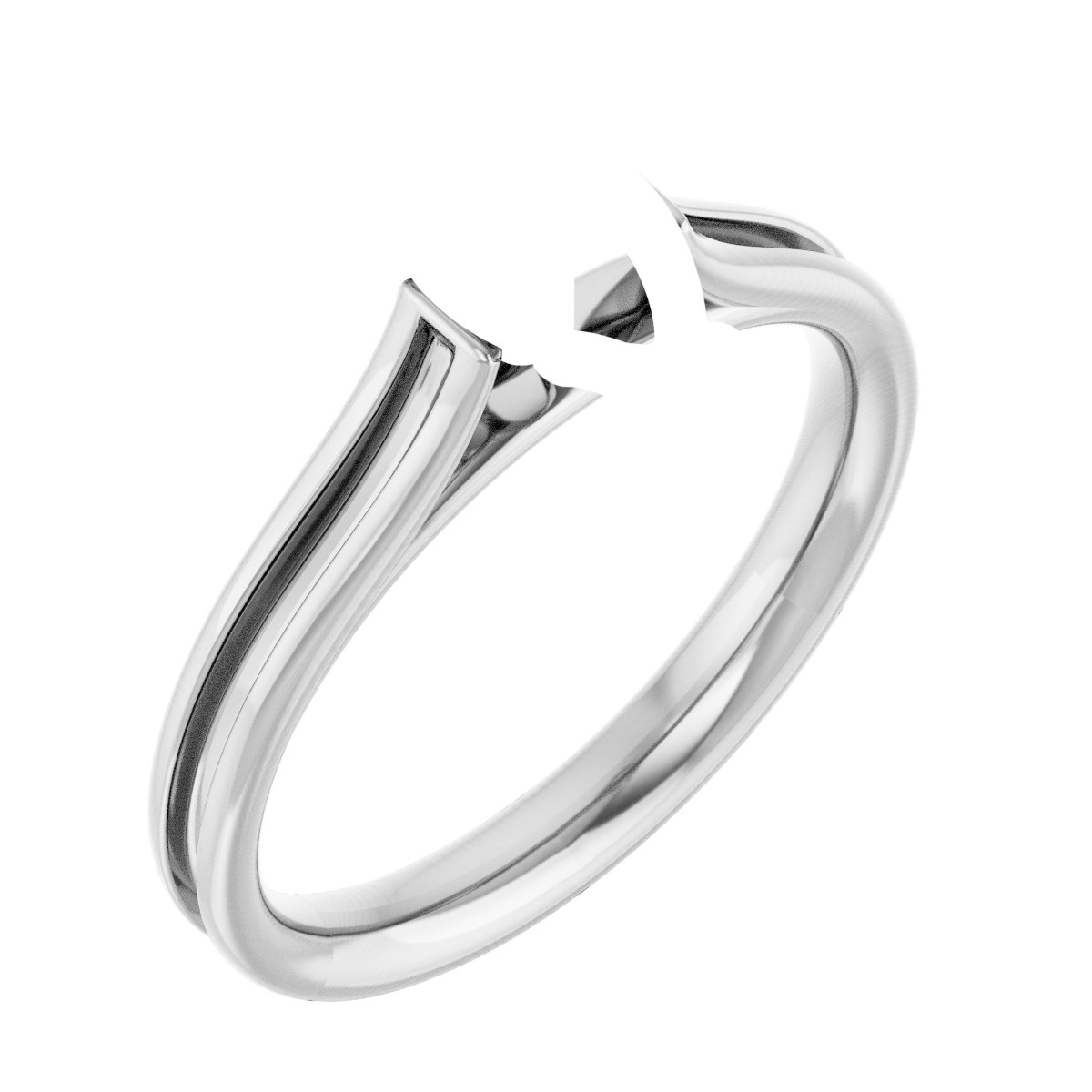 Accented Cathedral Engagement Ring