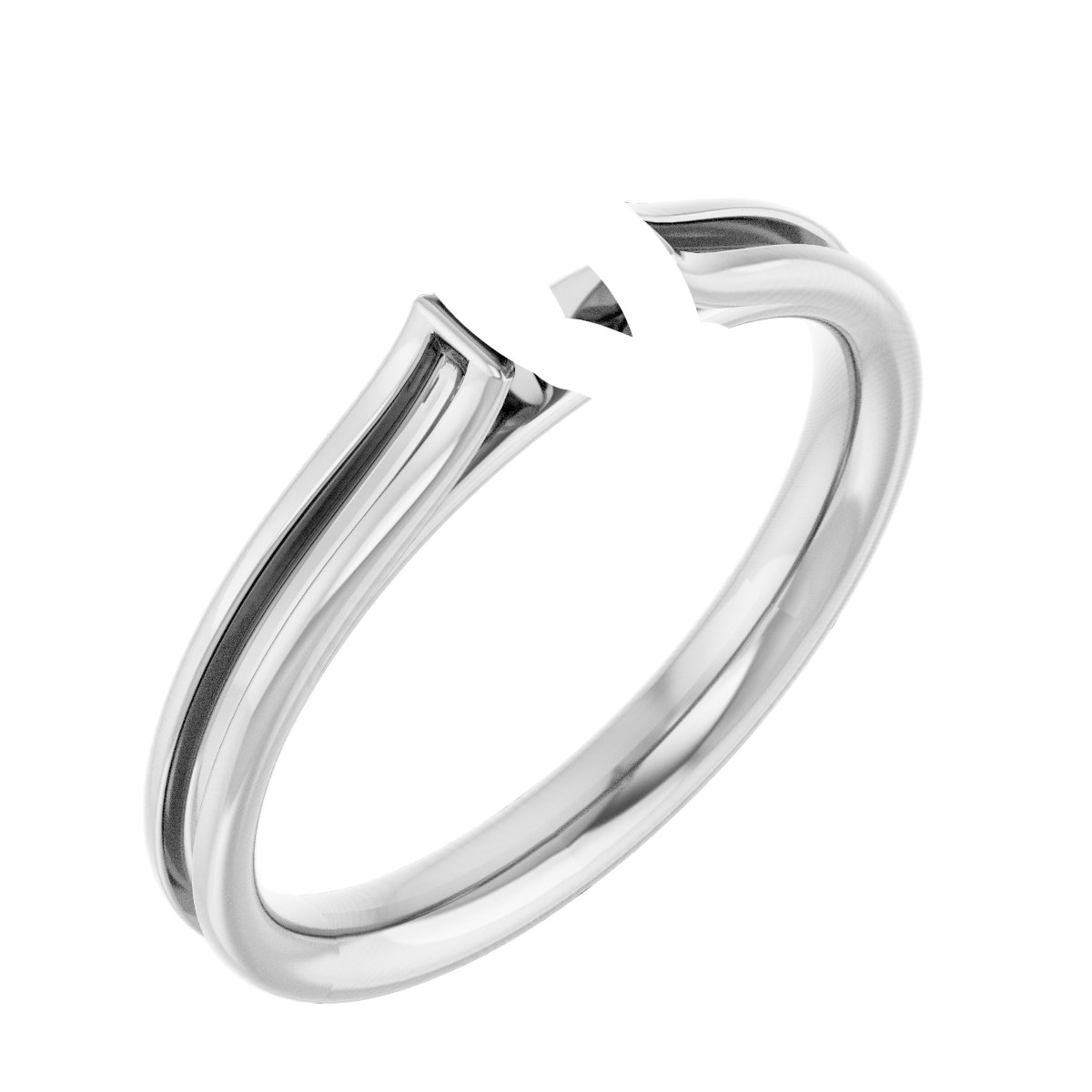 Accented Cathedral Engagement Ring