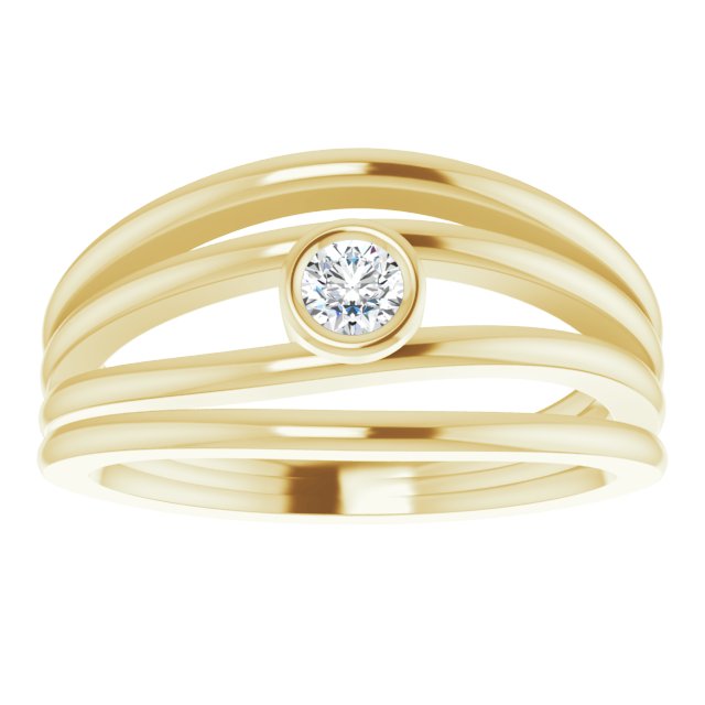 14K Yellow 1/8 CTW Natural Diamond Ring