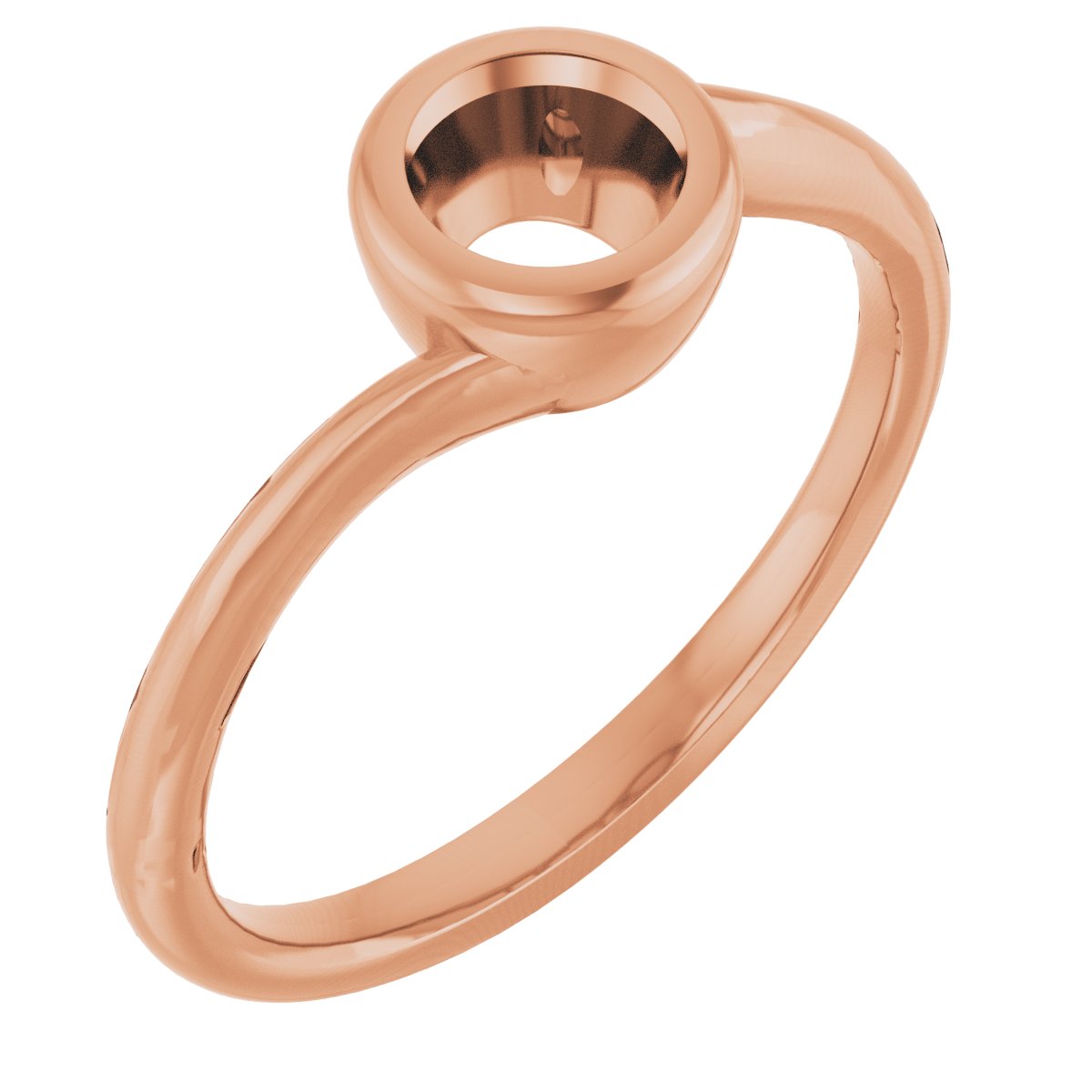 Bezel-Set Solitaire Engagement Ring or Band