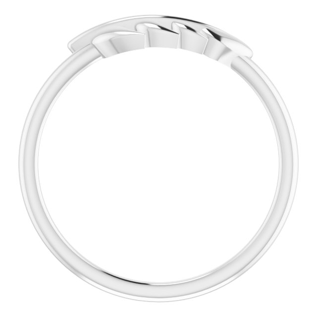 14K White Leaf Ring