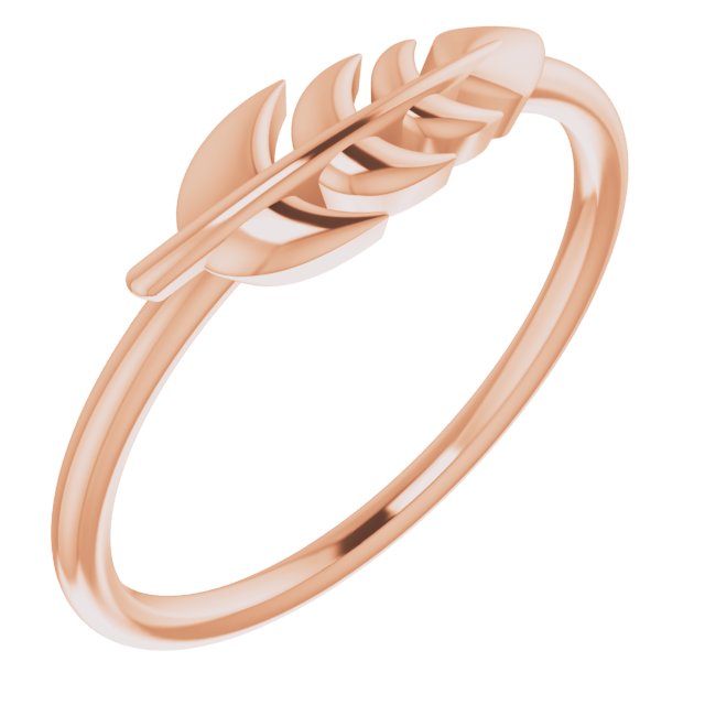 14K Rose Leaf Ring