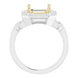 14K White & Yellow 10x8 mm Emerald Ring Mounting | Stuller