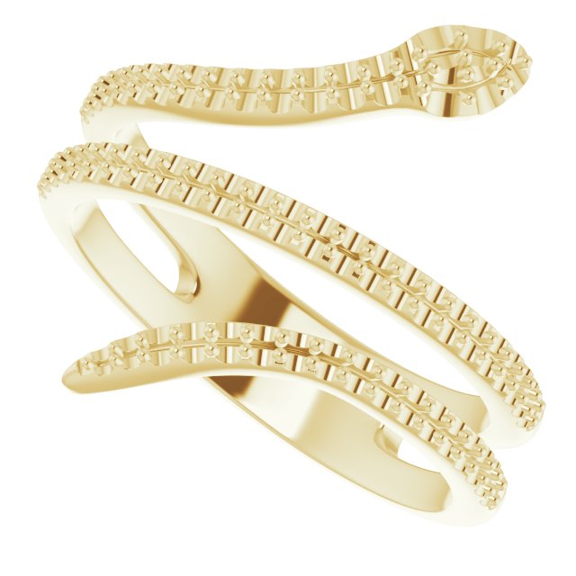 14K Yellow 1/3 CTW Natural Diamond Snake Ring