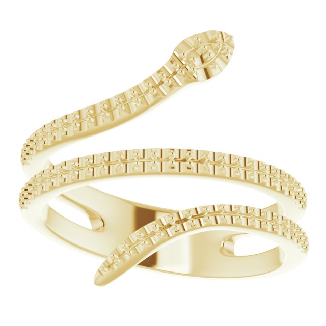 14K Yellow 1/3 CTW Diamond Snake Ring