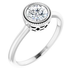 Sculptural-Style Solitaire Engagement Ring or Band