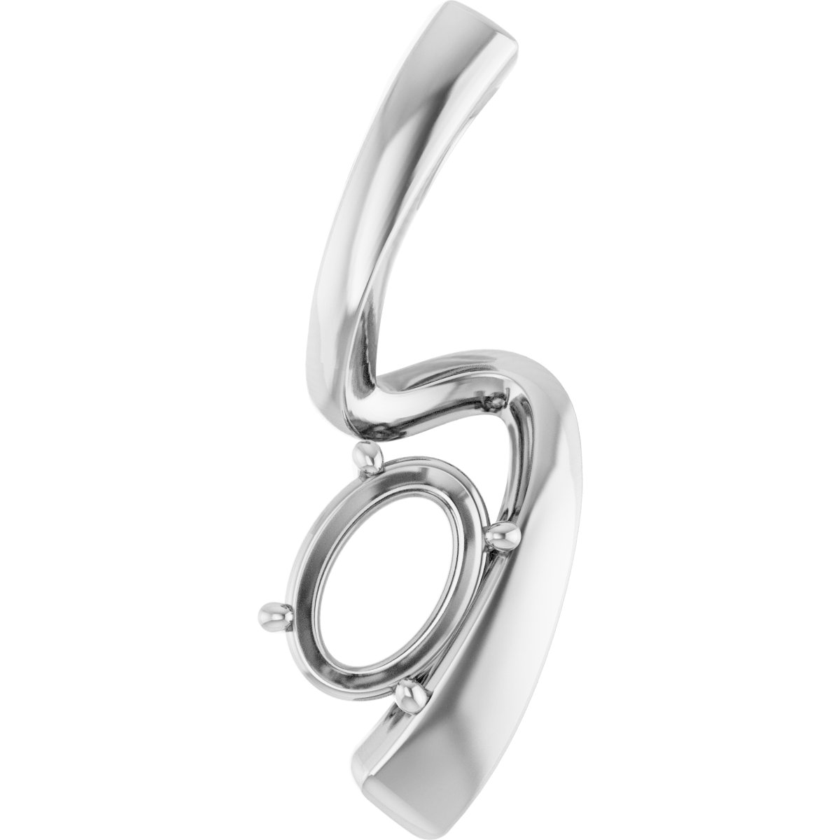 Solitaire Freeform Pendant