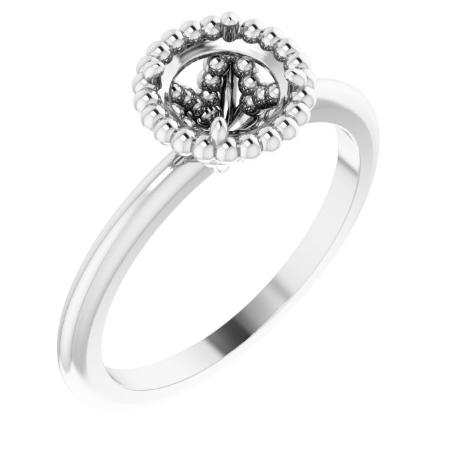 Beaded Solitaire Ring