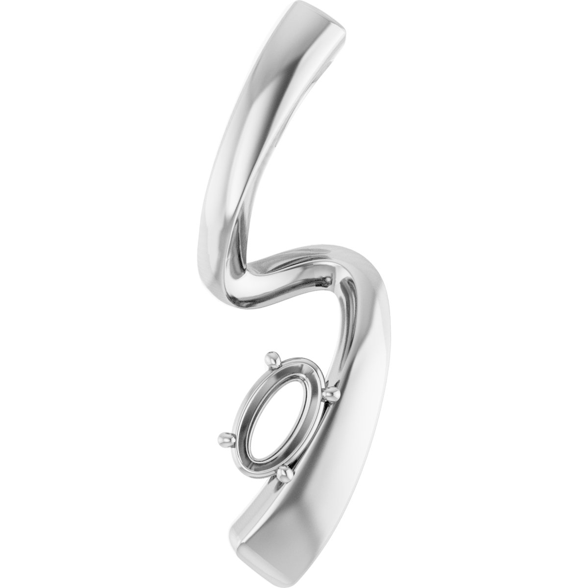 Solitaire Freeform Pendant