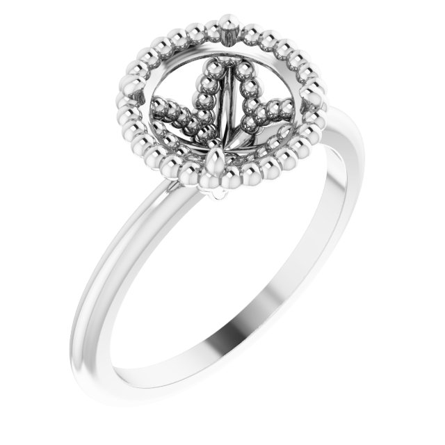 Beaded Solitaire Ring