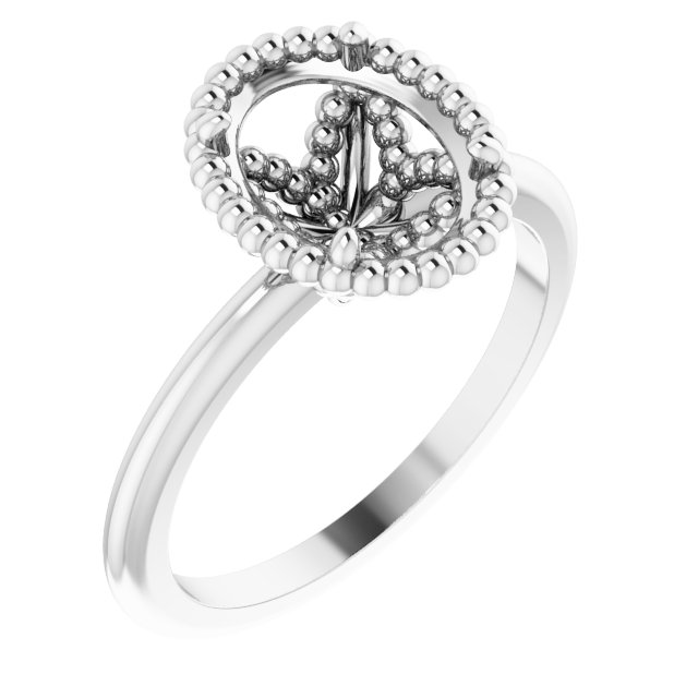 Beaded Solitaire Ring