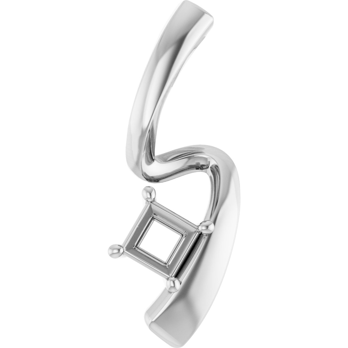 Solitaire Freeform Pendant
