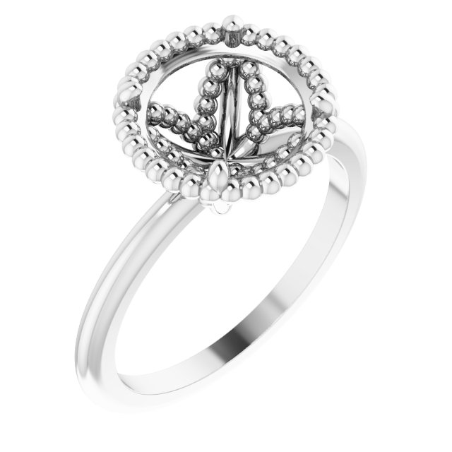 Beaded Solitaire Ring