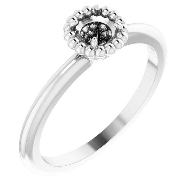 Beaded Solitaire Ring