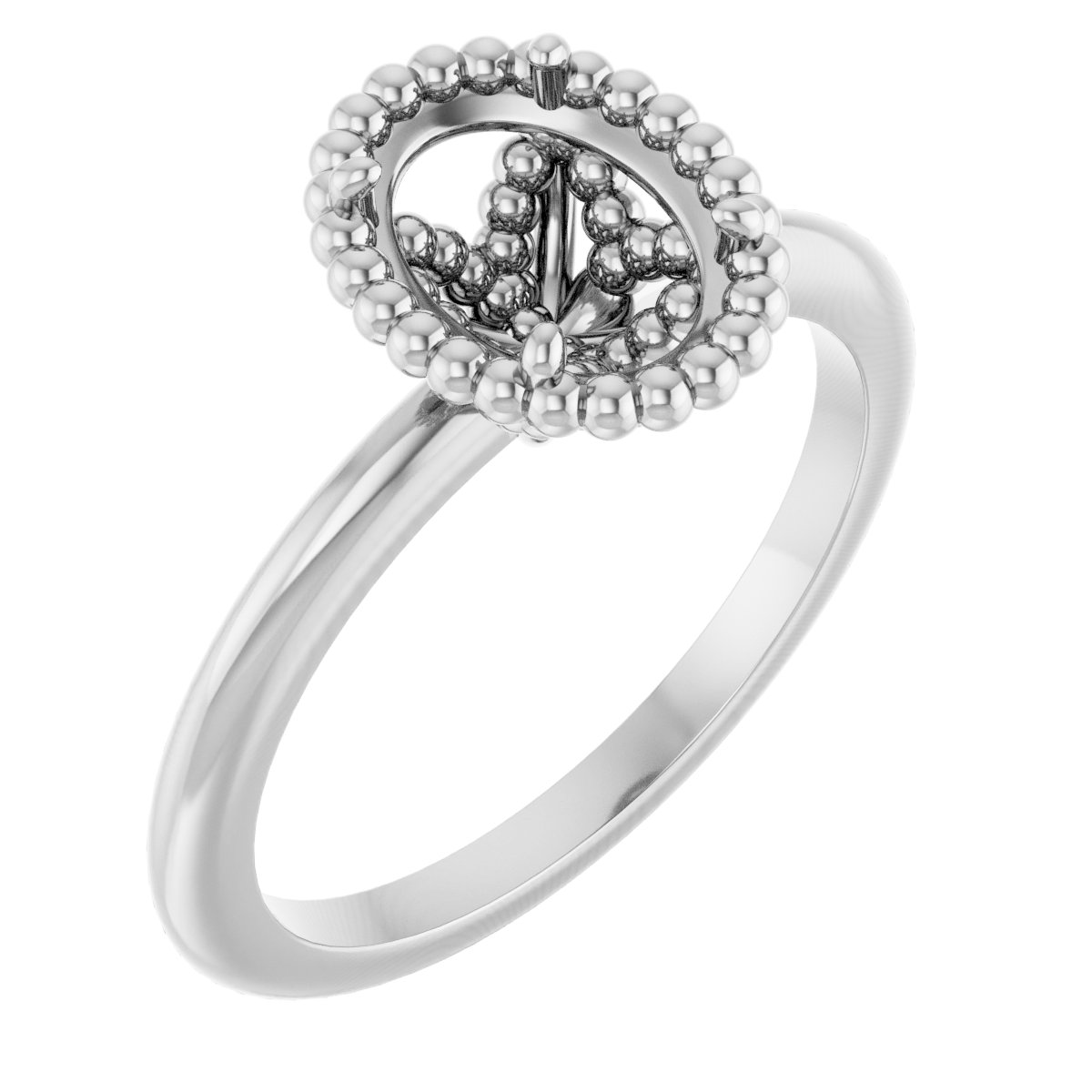 Beaded Solitaire Ring