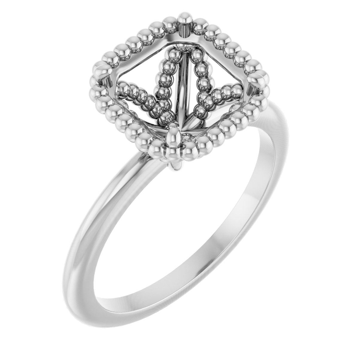 Beaded Solitaire Ring