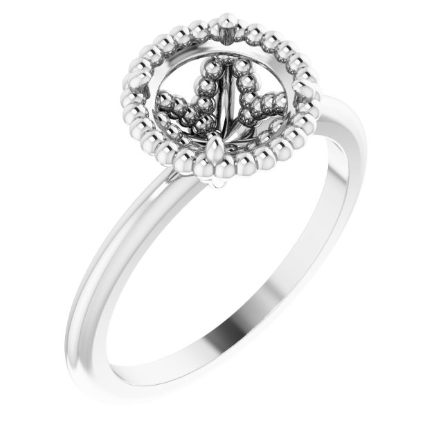 Beaded Solitaire Ring
