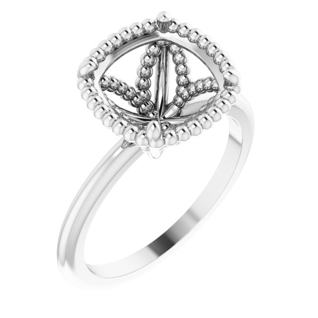 Beaded Solitaire Ring